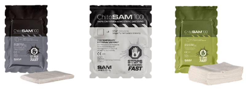 Кровоостанавливающие повязки с хитозаном ChitoSAM 100 компании SAM Medical