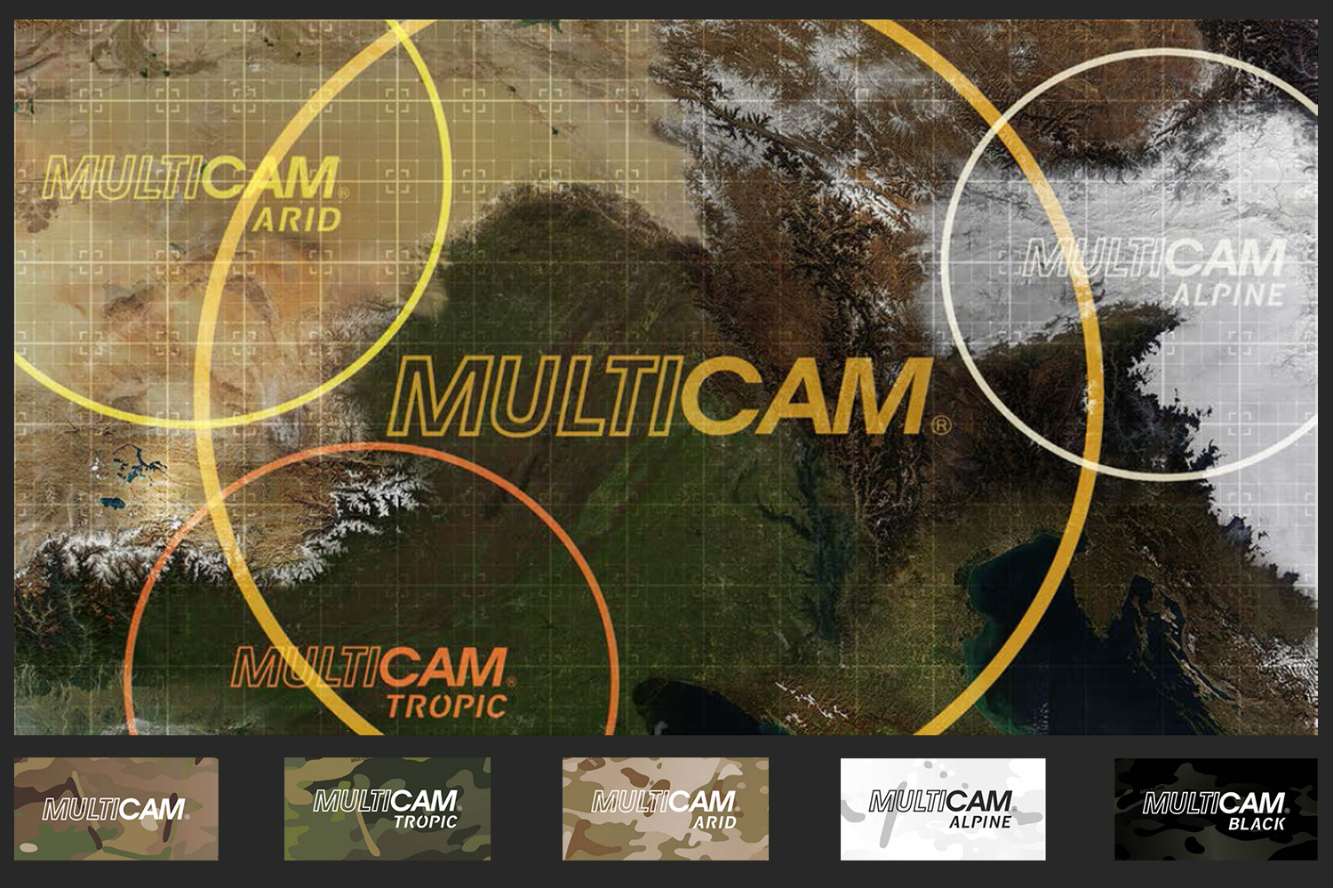 Изображение разновидностей камуфляжей MultiCam