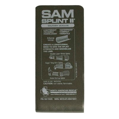 Ультралегкая иммобилизационная формовочная шина SAM Splint II | Военторг ALLMULTICAM 