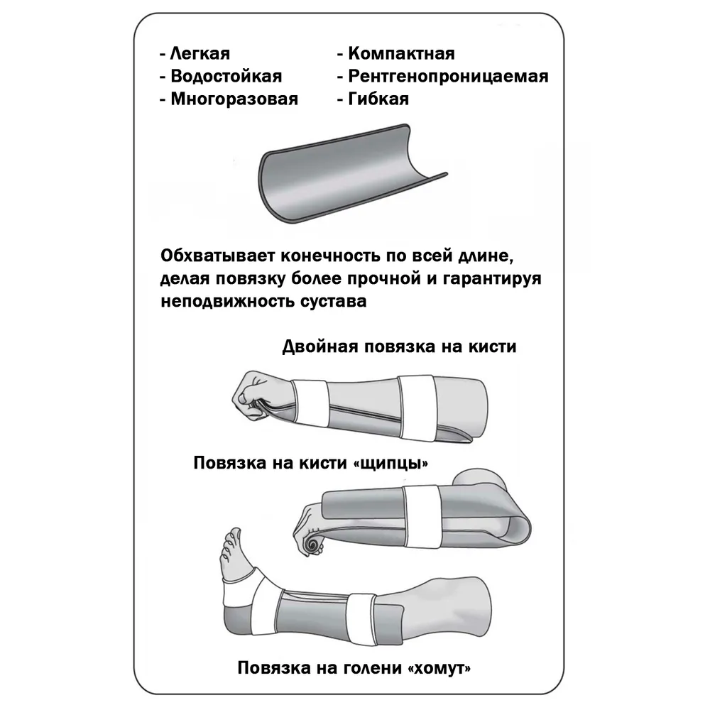 Ультралегкая иммобилизационная формовачная шина SAM Splint II