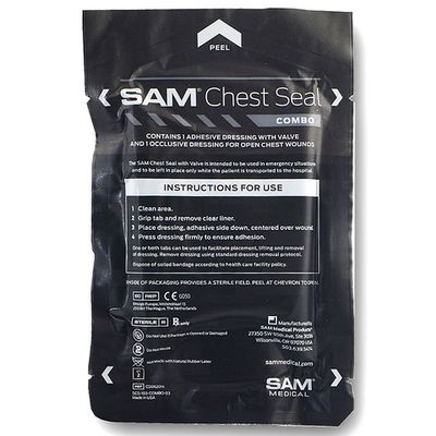 Комплект пластырей при проникающих травмах груди с клапаном и без клапана Sam Chest Seal | Военторг ALLMULTICAM 