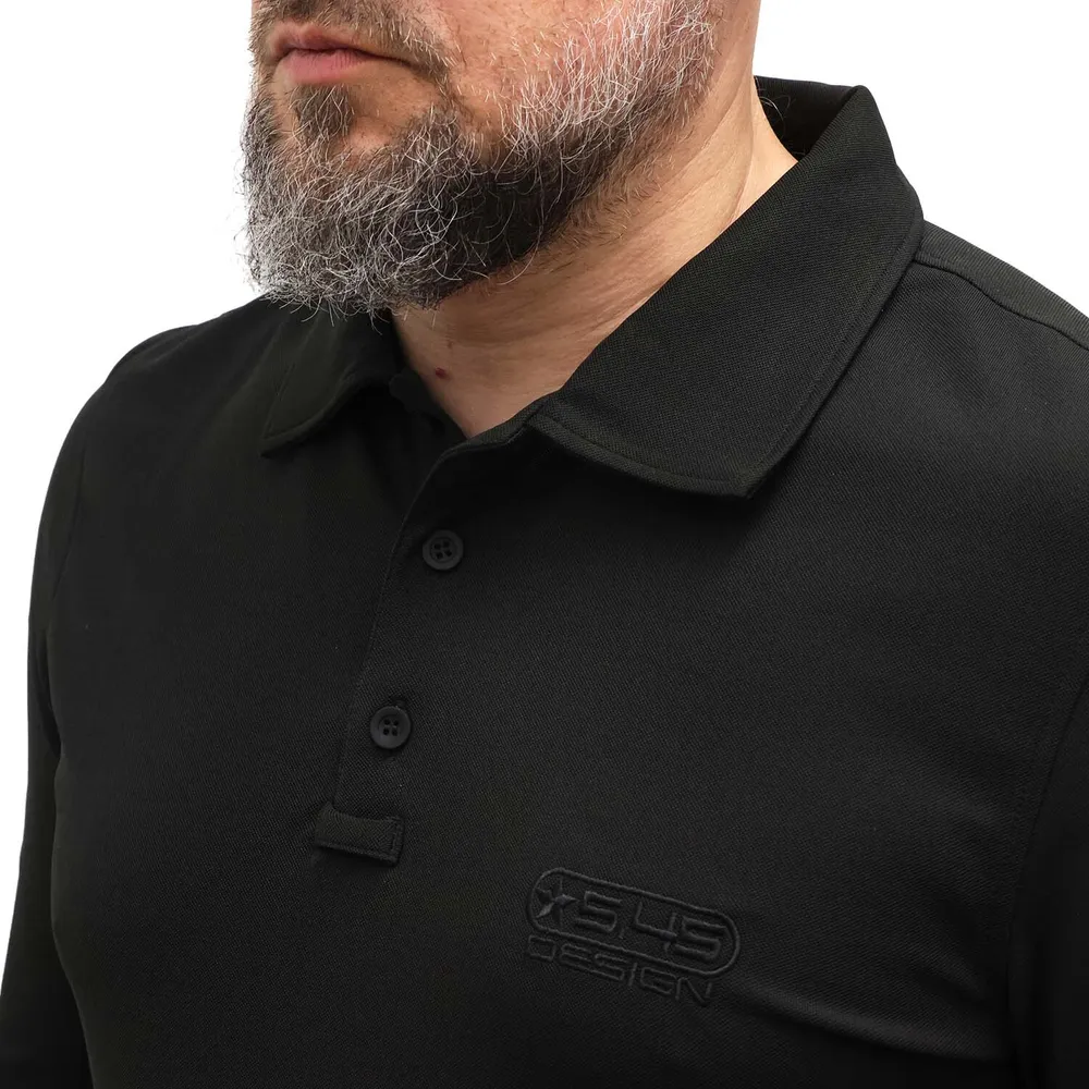 Рубашка-поло с длинным рукавом 5.45 DESIGN Black