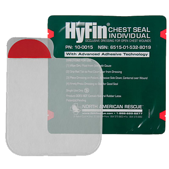 Прозрачный клейкий пластырь (6х6 дюймов) HyFin Chest Seal North American Rescue